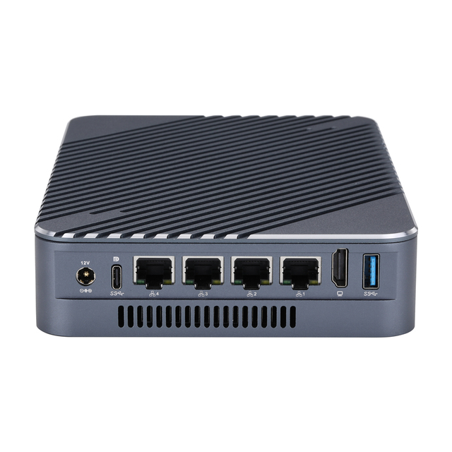 Qotom NAS Storage 4 X Intel 2.5 Gigabit LAN Mini PC FirewallServer 4 X M.2 SSD NAS Storage Server