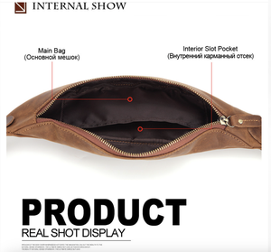 Bolso Bandolera Multifuncional de Cuero Vacuno Genuino de Fábrica Andong para Hombre, Bolso Cruzado de Hombro, Bolso de Cintura para Actividades al Aire Libre - Product Image 5