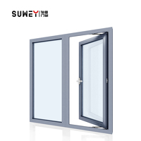 Fenêtres de villa européennes Fenêtres cassées thermiques en aluminium Quadruple vitrage