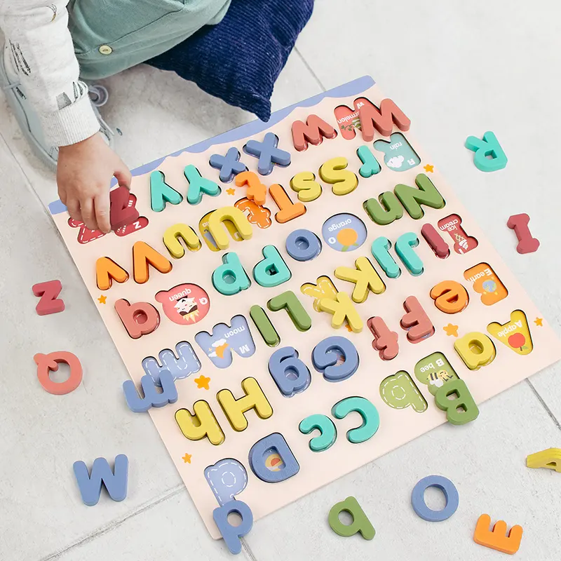 Rompecabezas del alfabeto de madera 2024, tablero de rompecabezas ABC para niños pequeños de 3 a 5 años, aprendizaje educativo preescolar, juguetes con letras Spielzeug