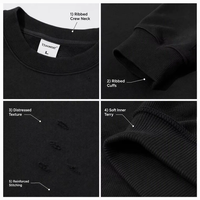 Sweat-shirt à col rond surdimensionné en molleton français lourd 430 GSM pour homme, vêtements streetwear vintage, fabricant