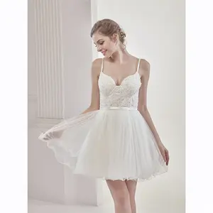 Latest Lace Tulle Bridal short Wedding Dresses