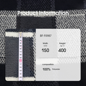 Cổ 400gsm kẻ sọc áo vải <span class=keywords><strong>100</strong></span>% <span class=keywords><strong>polyester</strong></span> sherpa lông cừu dệt kim Windproof in cho ngoài trời mùa đông may mặc cho cô gái - Product Image 2