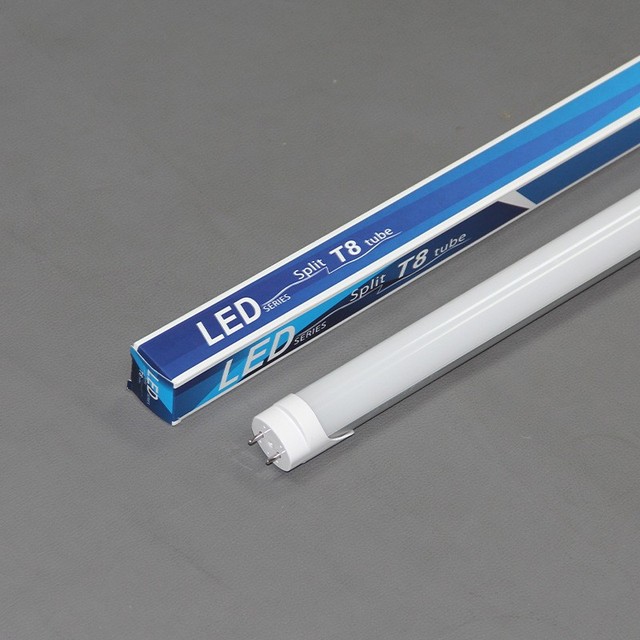 Aluminum PC Split T8 LED Tube 0.6m 0.9m 1.2m 1.5m 2ft 3ft 4ft 5ft Flicker Free G13 Base High Lumen Fluorescent Replacement Lamp