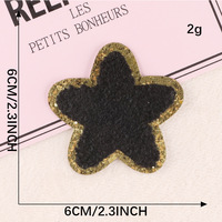Vente en gros 6cm Plusieurs couleurs Sequin Chenille Étoile Fer sur patchs