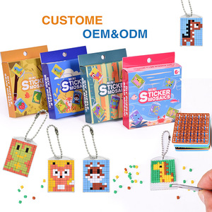 Kit de mosaïque de perles de puzzle DIY personnalisé en usine avec 4 porte-clés pour l'anniversaire des enfants, pour garçons et filles - Product Image 4