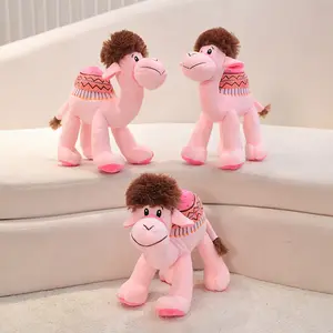 Brinquedo de pelúcia de pelúcia camelo rosa macio realista de 10 polegadas personalizado por atacado barato