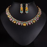 TIANSHE Ensemble collier et boucles d'oreilles haut de gamme transfrontalier, accessoires de luxe pour femme pour dîner et soirée