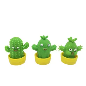 High Quality TPR Stretchy Cactus Shapable Pressure Relief Memory Sand Squishy Stress Relieve Toy For Kids