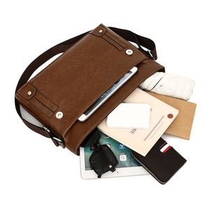 Nouvelle sacoche en PU horizontale décontractée, sac à bandoulière pour ordinateur portable, sac de travail pour homme - Product Image 3