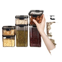 Bouteilles en plastique écologiques pour thé, café, bonbons, sucre, récipient hermétique pour la cuisine, bocaux de stockage de céréales avec couvercles