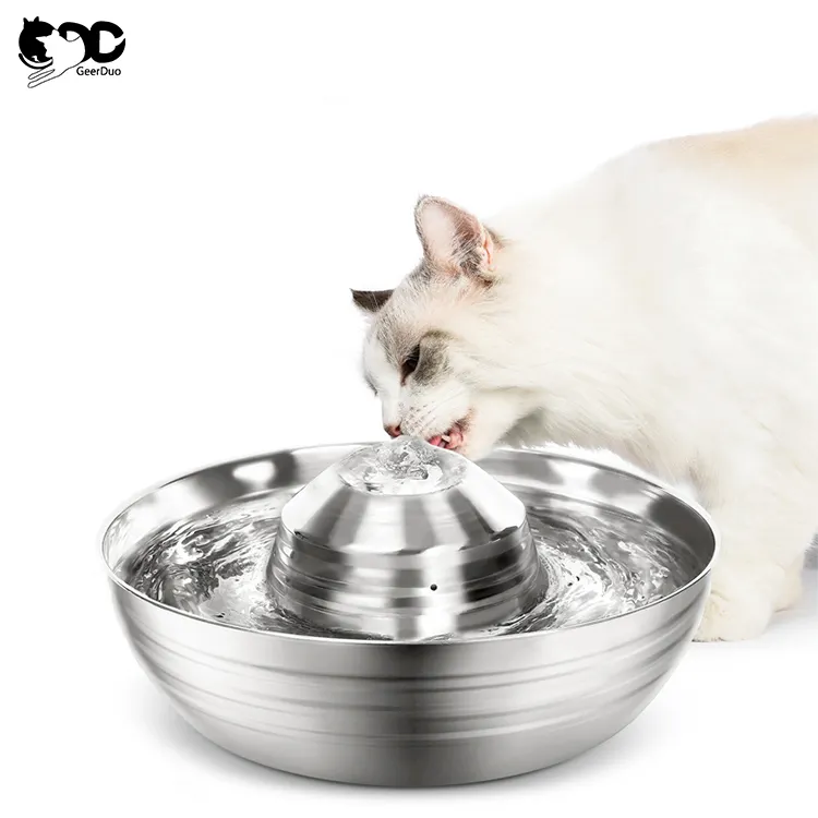 GeerDuo kolay temizlenebilir paslanmaz çelik içme çeşmesi kediler su sebili 3 yedek filtreler