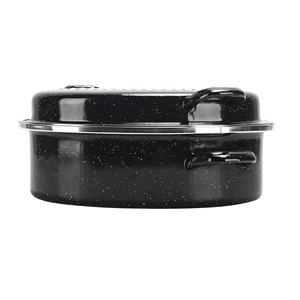 REGALO DE GRACIAS 0,8mm Asado Antiadherente Esmalte en forma ovalada negra Asador de esmalte ovalado cubierto de 13 pulgadas con acero inoxidable Tri - Product Image 4