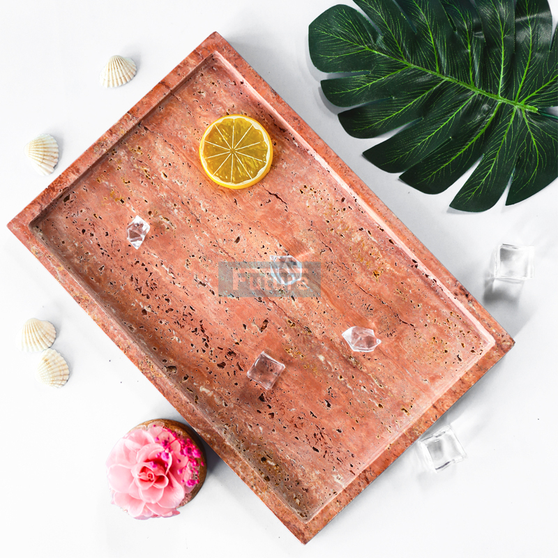 Wabi Sabi Red Travertine Rectangle Serving