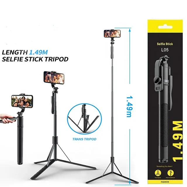 Cyke L05 Selfie Stick Statief Telefoon Verstelbare Reis Video Statief Stand Mobiele Telefoon Houder Smartphone Bluetooth Draadloze Afstandsbediening