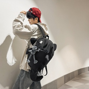 Shark Themed <b>Backpack</b> Women Lightweight 20L <b>School</b> Education Winter 2024 Solid Color Interior Zipper Pocket Shoulder Strap - Product Image 2