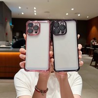 Étui de téléphone transparent anti-chute à quatre coins électro-plaqué de luxe pour Oppo