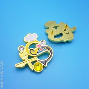Etiqueta de Aleación de Zinc para Bolsas, 35mm, Diseño de Dibujos Animados Coloridos, para Decoración de Herrajes de Equipaje - Product Image 2