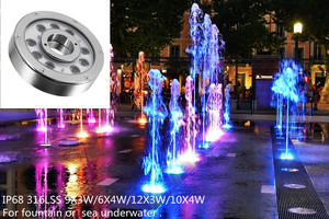 Luce ad Anello LED RGB DMX 316LSS 40W per Fontana da Giardino, Decorativa IP68, Sommergibile Subacquea con Effetto Acqua Danzante e <span class=keywords><strong>Musica</strong></span> in Acciaio Inox - Product Image 1