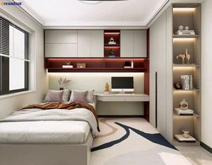 2023 recién llegado moderno montado en la pared <span class=keywords><strong>de</strong></span> <span class=keywords><strong>madera</strong></span> dormitorio armario <span class=keywords><strong>para</strong></span> sala <span class=keywords><strong>de</strong></span> estar y uso en Hotel - Product Image 1