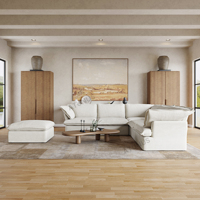 Canapé modulaire en tissu doux ATUNUS Wabi Sabi 3 places, salon, sectionnel d'angle, amovible et lavable