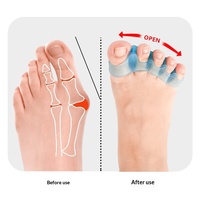Nouveau Séparateur d'orteils SEBS à cinq trous, Correcteur d'hallux valgus et d'orteils superposés, Entretoise d'orteils, Disponible en gros