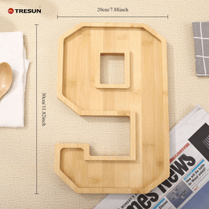Tabla de Madera Natural para Charcutería con Letras y Números, para Pasteles, Nueces, Galletas, Dulces, Queso, Plato de Servicio de Madera para Fiestas de Cumpleaños y Días Festivos - Product Image 4