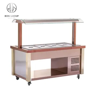 Foshan factory catering equipment luxury wooden cold display counter for buffet with CE 20 years experience