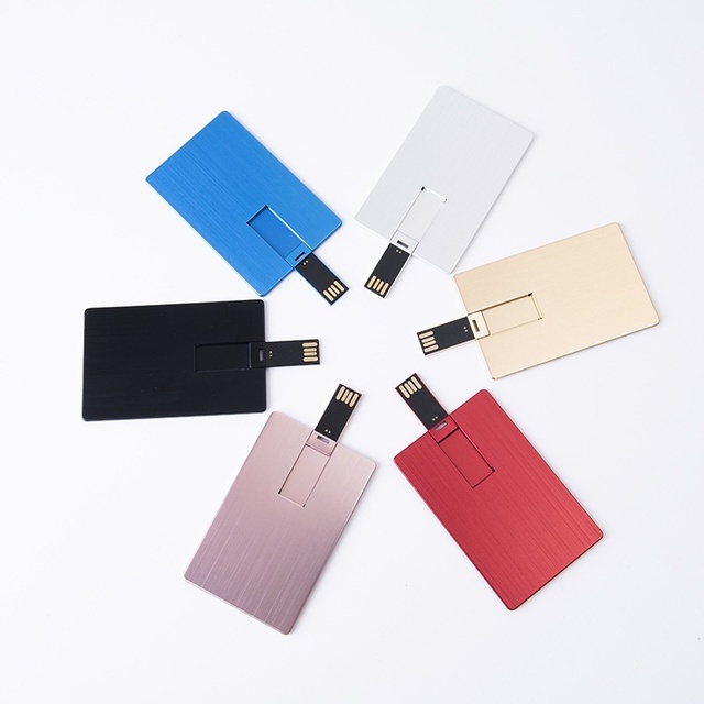 Wholesale 8G/16G/32G Business Metal Card USB Flash Drive Customizable Creative Gift for Business & Promotion
