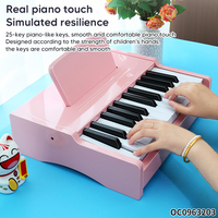 Girl Gift Items pink 25 Keys Electronic Music Instrument Toy Wooden Keyboard Piano Children Kids Indoor Playing on Sale
