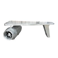 Chaise en aluminium durable de style industriel rétro avec design de moteur d'avion pour la maison et le bureau