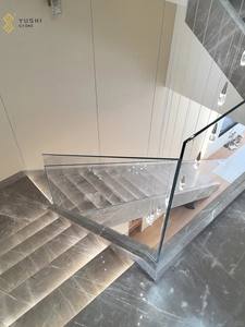 YUSHI <span class=keywords><strong>Dora</strong></span> nuage gris marbre marches d'escalier intérieur de Villa moderne avec solution de conception graphique de grande dalle polie pour les projets - Product Image 2