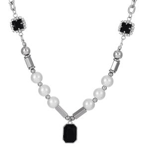 Collar de hip-hop, collar de cuentas de cristal negro de acero titanio fresco, cadena de suéter de nicho de lujo ligero para hombres y mujeres - Product Image 6