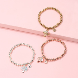 Bracelet élastique mignon en alliage avec pendentif champignon, perles, cadeau de bijoux doux pour maman, fille, meilleure amie - Product Image 5