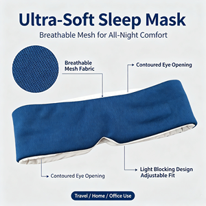 Wholesale Dual Side Cooling <b>Sleep</b> Breathable Full Coverage <b>Light</b> Blocking Adjustable Summer Sleeping Eye Mask - Product Image 2