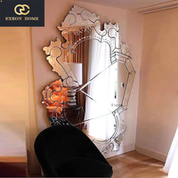 Mode luxe personnalisé Villa salon décoré pleine longueur miroir hall d'entrée contre le mur luxe Art miroir