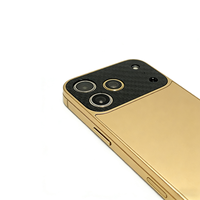 Pour iPhone 17 Series : Cadre de téléphone plaqué or de luxe, design populaire à Dubaï, boîtier de téléphone électroplaqué en fibre de carbone
