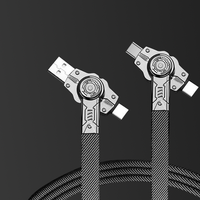 Câble de charge rapide Type-C 65W à rotation 360 degrés, double interface, compatible avec les téléphones 16 Pro Max Plus