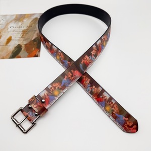 Cinturón con Estampado de Pintura al Óleo de la Última Cena, Estilo Vintage, Cintura Alta, Unisex, Moda Urbana - Product Image 4