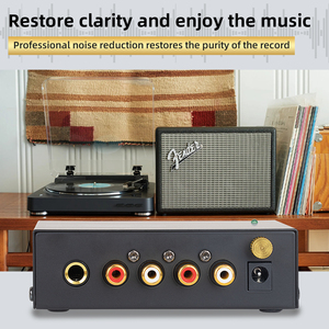 Préamplificateur de platine compact COKYIS PP400 DC 12V à faible bruit, 4 canaux, avec RCA et prise TRS 1/4 pouce, mini portable, noir - Product Image 3