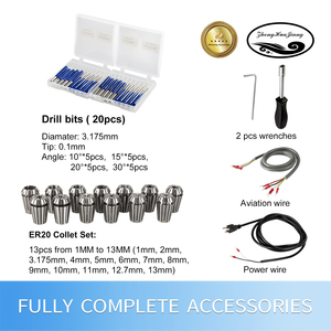 High Quality Square ER20 4 Bearings 2.2KW Air Cooled CNC Spindle Motor VFD Kit Router <b>Engraving</b> <b>Machine</b> Drilling BT30 Nose - Product Image 5