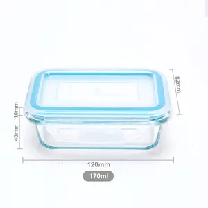 SCIEC התאמה נקייה ומלבן טרי אטום לאחסון מזון מיכל זכוכית מותאם אישית עם מכסי פלסטיק/עץ/סיליקון