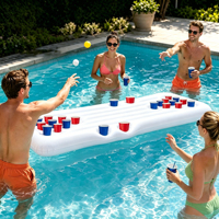 Ensemble de jeux de piscine gonflables : Jeu de Pong aquatique, flotteurs, radeau et table de piscine flottante pour 24 personnes