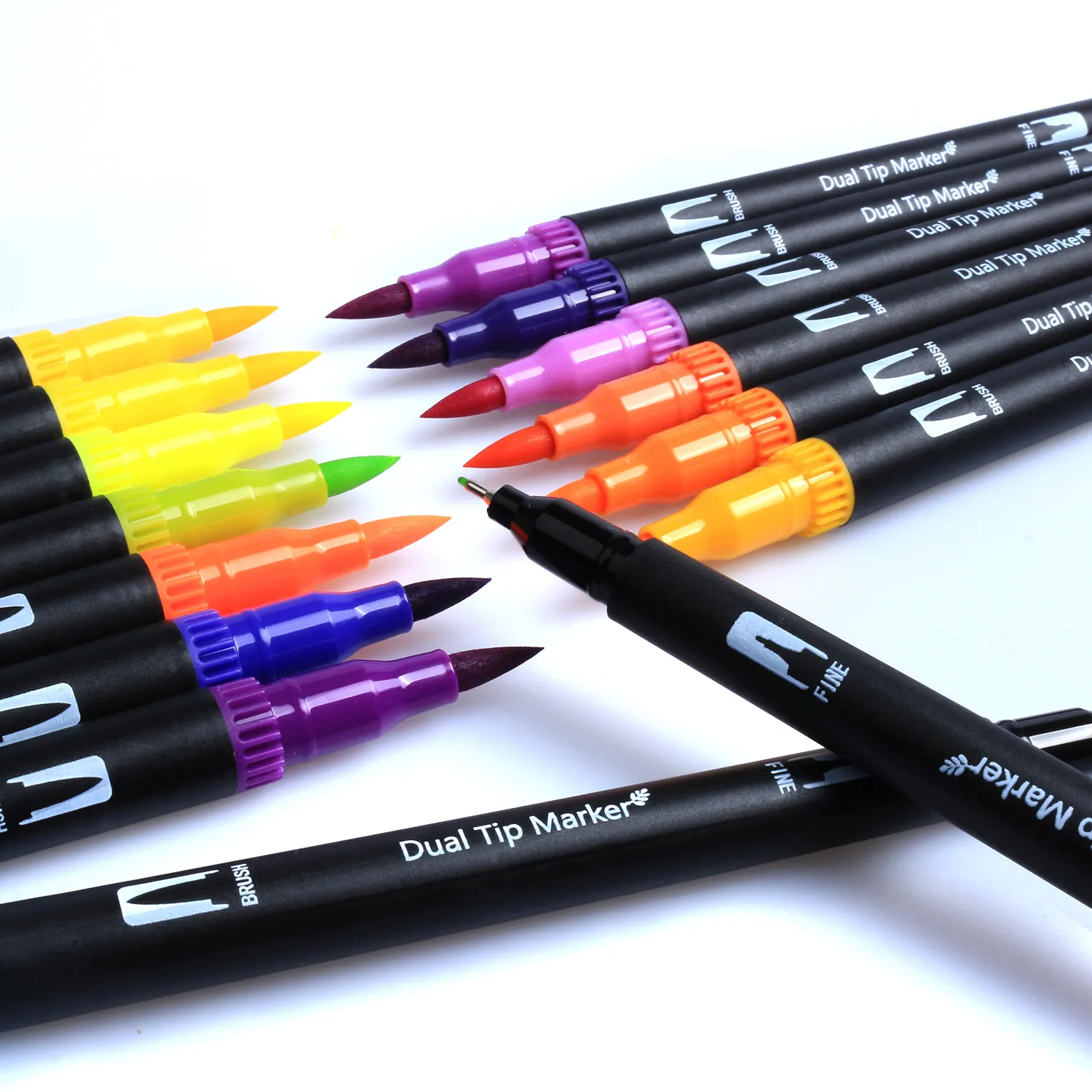 전문 수채화 브러시 마커 펜 48 색 수성 드로잉 마커 브러쉬