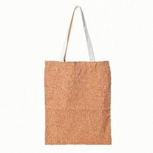 Bolsos Tote de Corcho Ecológicos Únicos, Bolsas de Compras de Lona de Algodón con Diseño de Madera, Regalo de Moda - Product Image 1