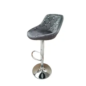 Tabouret de Bar à base de métal, chaise haute pivotante de luxe, populaire et confortable, recouvert de velours