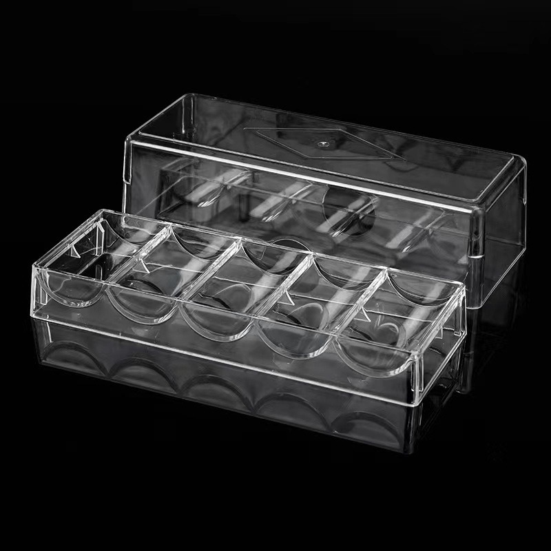 Acryl Pokerchip-Rack Mit 2 Kartenschlitzen – Transparente Aufbewahrung Für Bis Zu 40 Chips