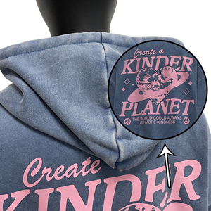 Custom Logo Stone Washed Pullover Street Style Women Acid Wash Sun Faded Hoodies Drawstring - Product Image 5