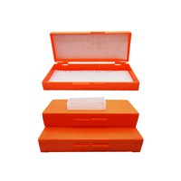 100 Positions Lab Case Holder with Cork Pad ABS Plastic Microscope Glass Slides Storage Box for Histology Pathology