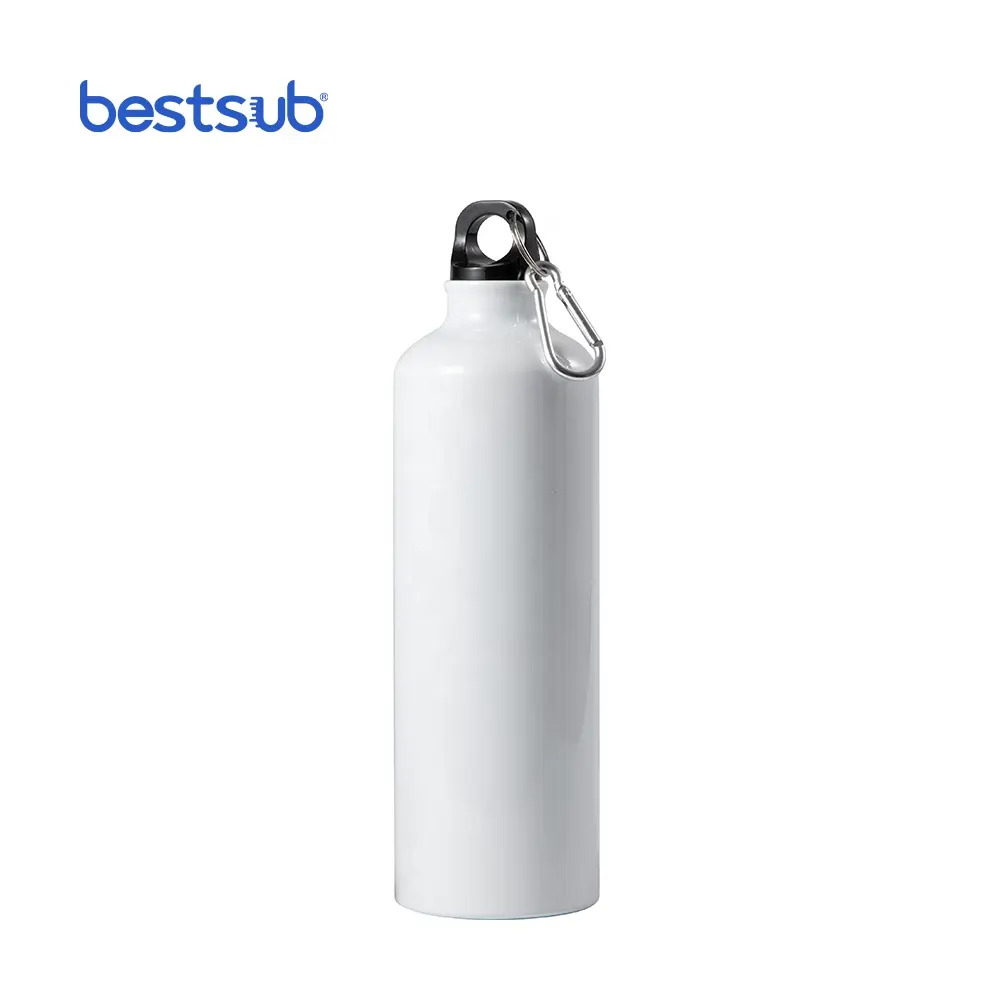BLH750W-L BestSub Wholesale Custom Sublimation Blanks 750ml White Aluminum Sport Water Bottle